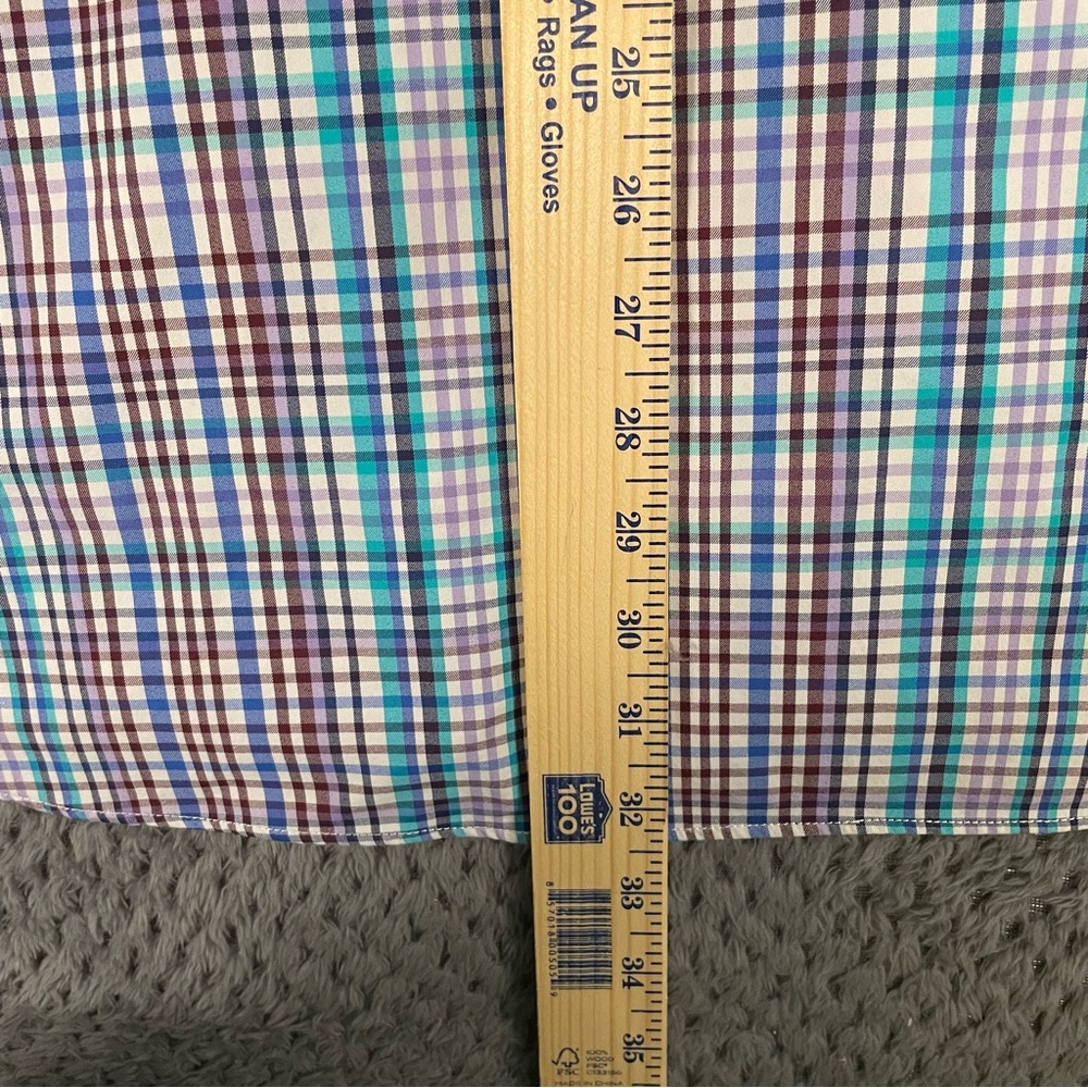 Peter Millar Men's Summer Comfort Button Up Shirt XXL Blue Purple Plaid Preppy - Picture 12 of 12